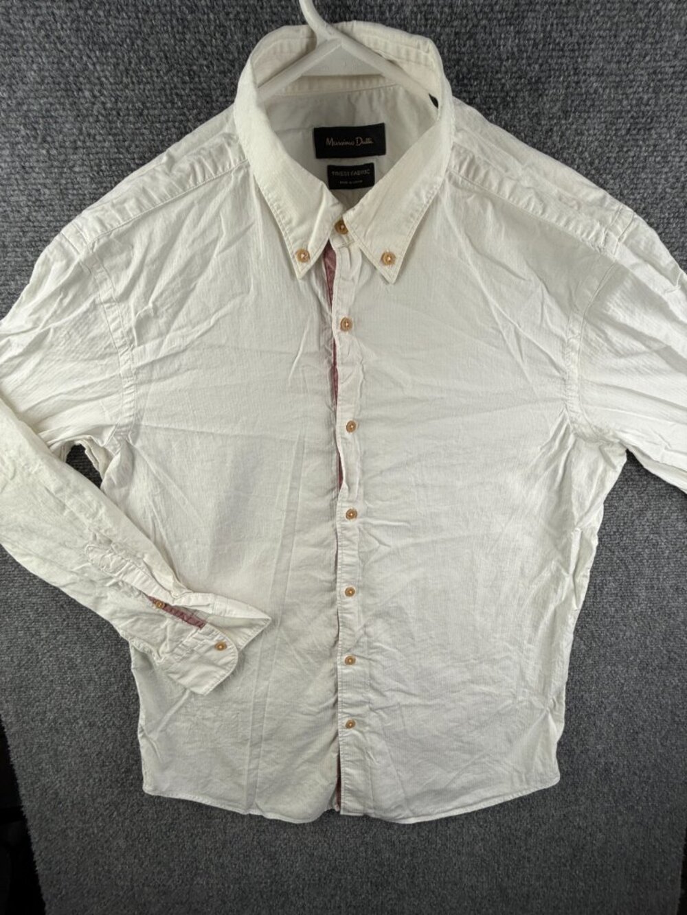 Massimo Dutti Long Sleeve Button Up Shirt Cotton Men White Medium Finest Fabric